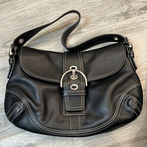 Coach black leather should bag
